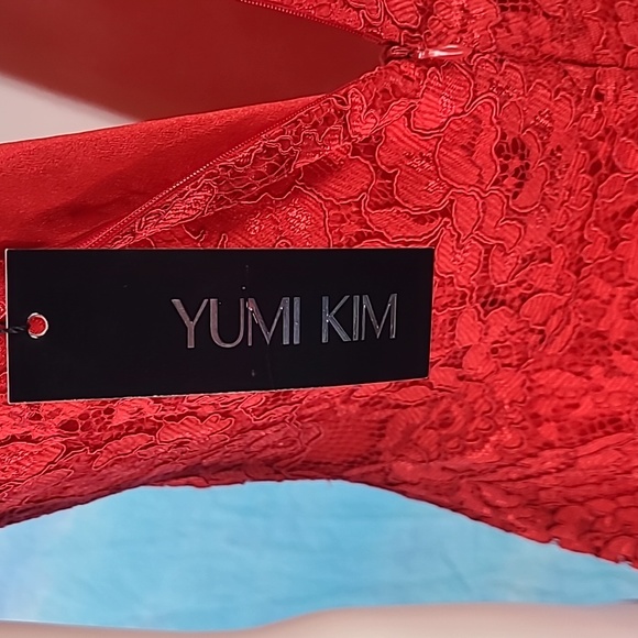 New Yumi Kim Save The Date Red Floral Lace Midi Dress Size Large - Picture 6 of 16